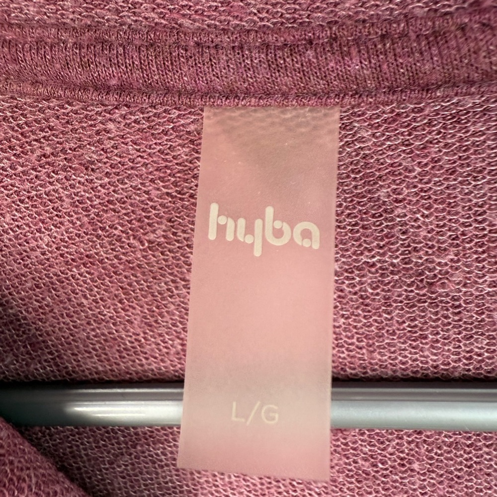 Hyba sweater zip up hoodie red wine Burgundy zipper soft cozy Sweater - Picture 13 of 16
